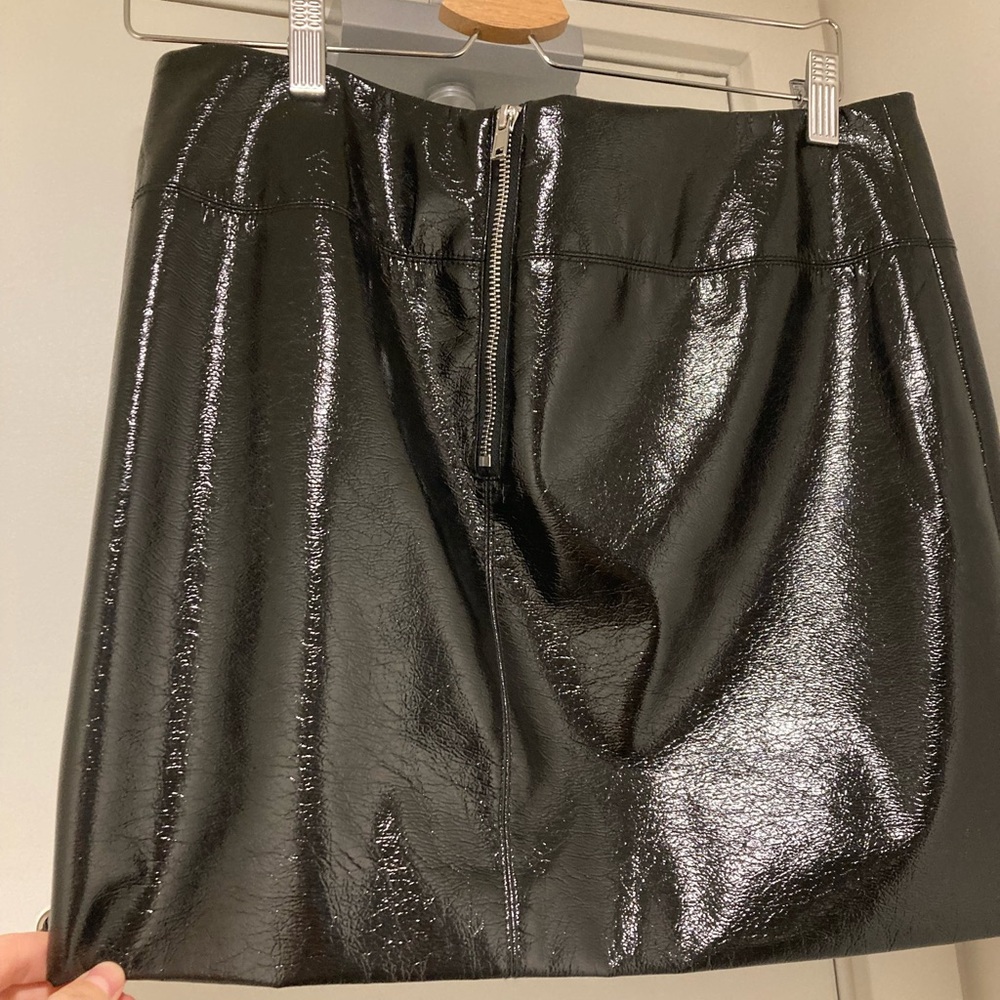 Black foux Leather Skirt